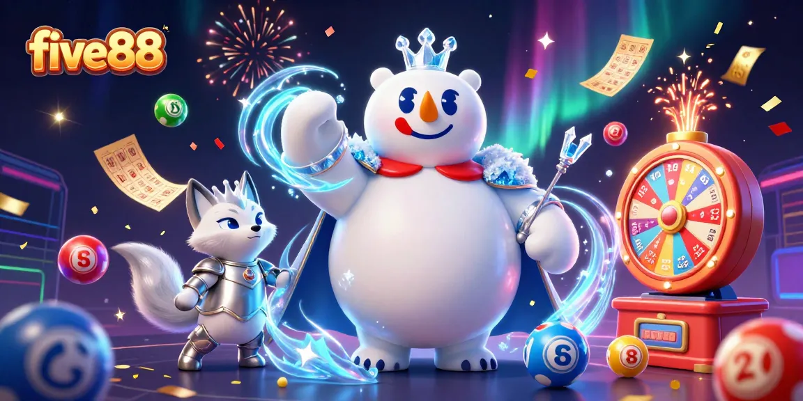 Engage with excitement at five88 with this stunning 3D illustration capturing vibrant lottery action.