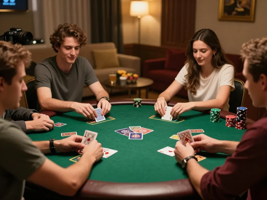 Players enjoying a thrilling game of poker at home, showcasing sc88 gaming strategies in a cozy atmosphere.