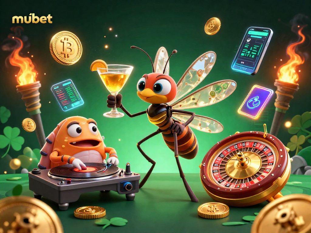 Engage with Mubet's thrilling casino experience through a dynamic 3D illustration.