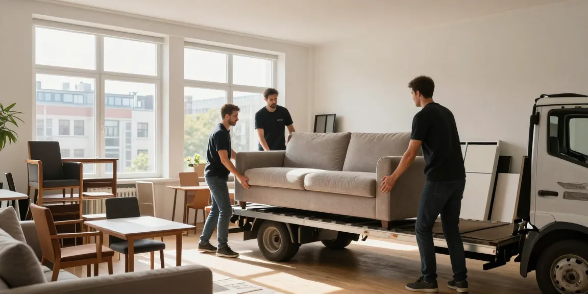 Möbelentsorgung Berlin: Team bei der Abholung von alten Möbeln aus einer Wohnung.