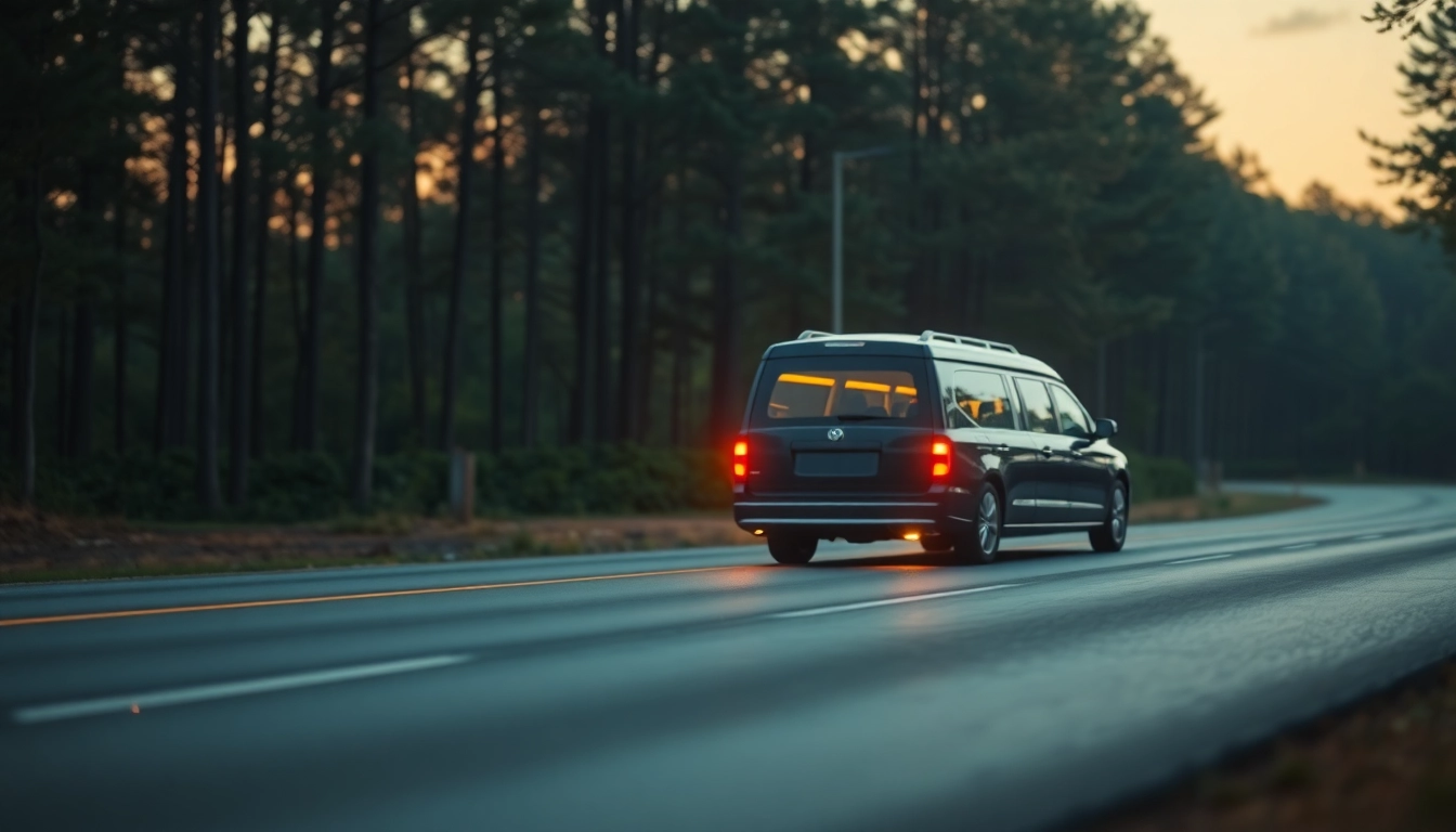 Transport pokojnika za Bosnu, dostojanstvena scena sa pogrebnim vozilom u pokretu.