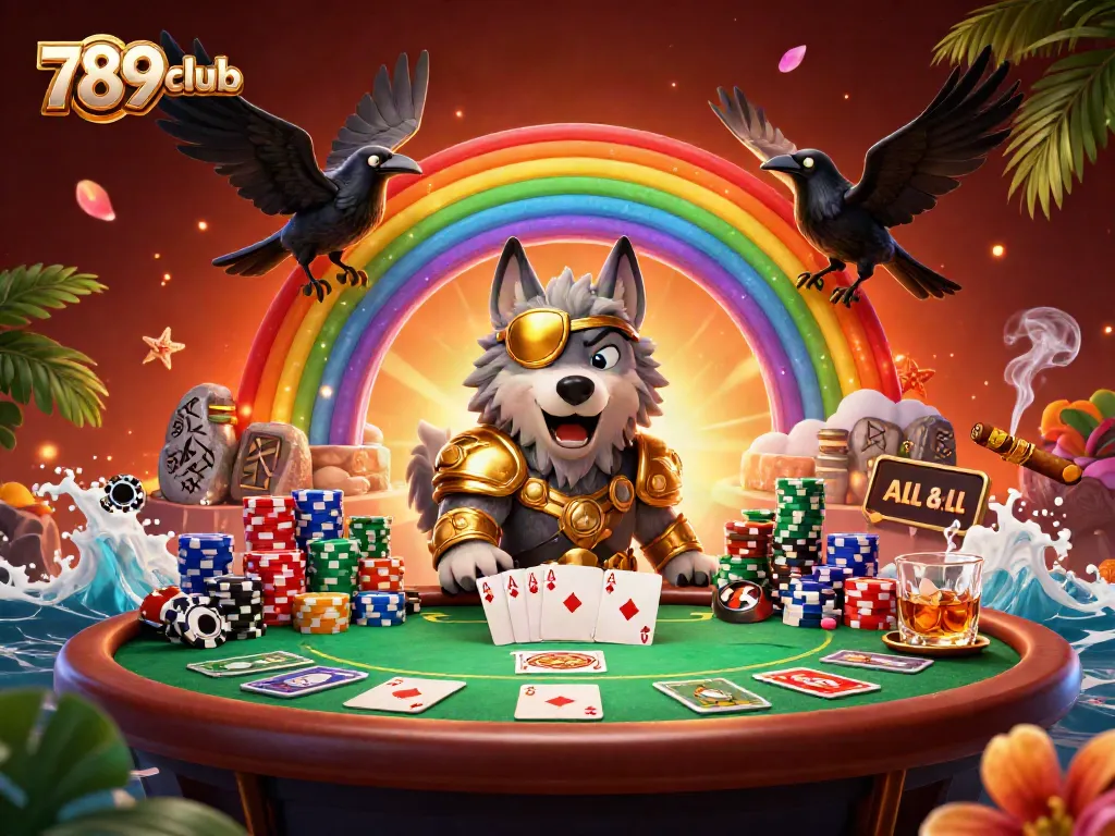 Engage in thrilling 789club gameplay amidst vibrant casino elements and Norse mythological characters.