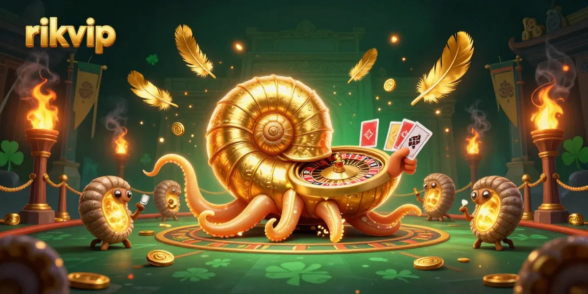 Experience thrilling gameplay at rikvip with a vibrant scene of a giant nautilus and winning cards.