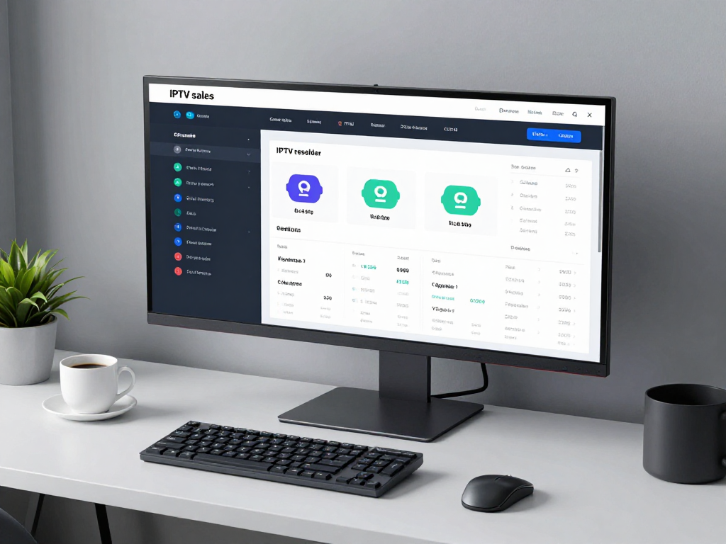 An IPTV reseller dashboard showcasing software and analytics for a cloud computing platform, emphasising seamless user experience in technology.
