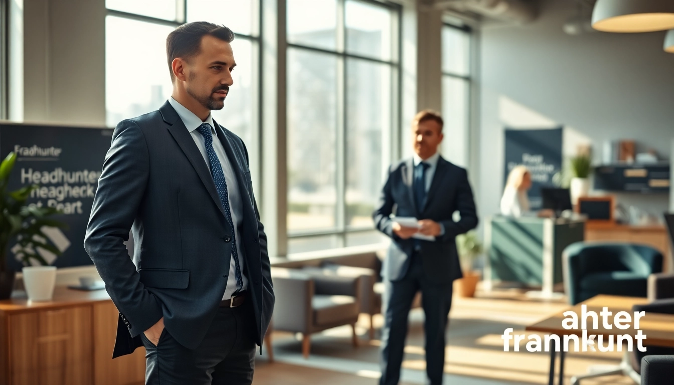 Headhunter Frankfurt führt inspirierendes Gespräch im modernen Büro.