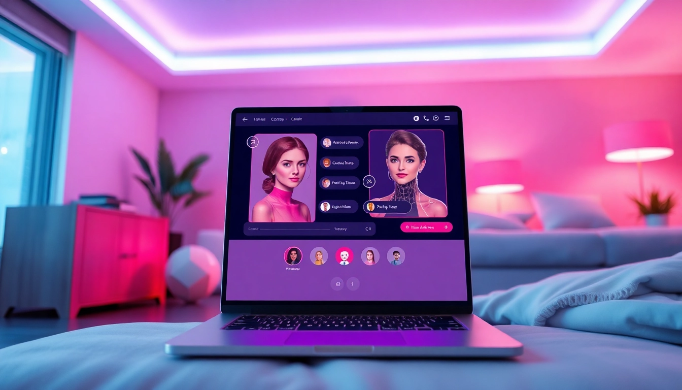 Engaging visual of a free sex AI chat platform interface with customizable characters.