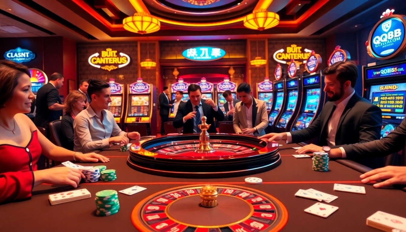Experience strategic gameplay at qq88 co com with vibrant casino tables and excited players.
