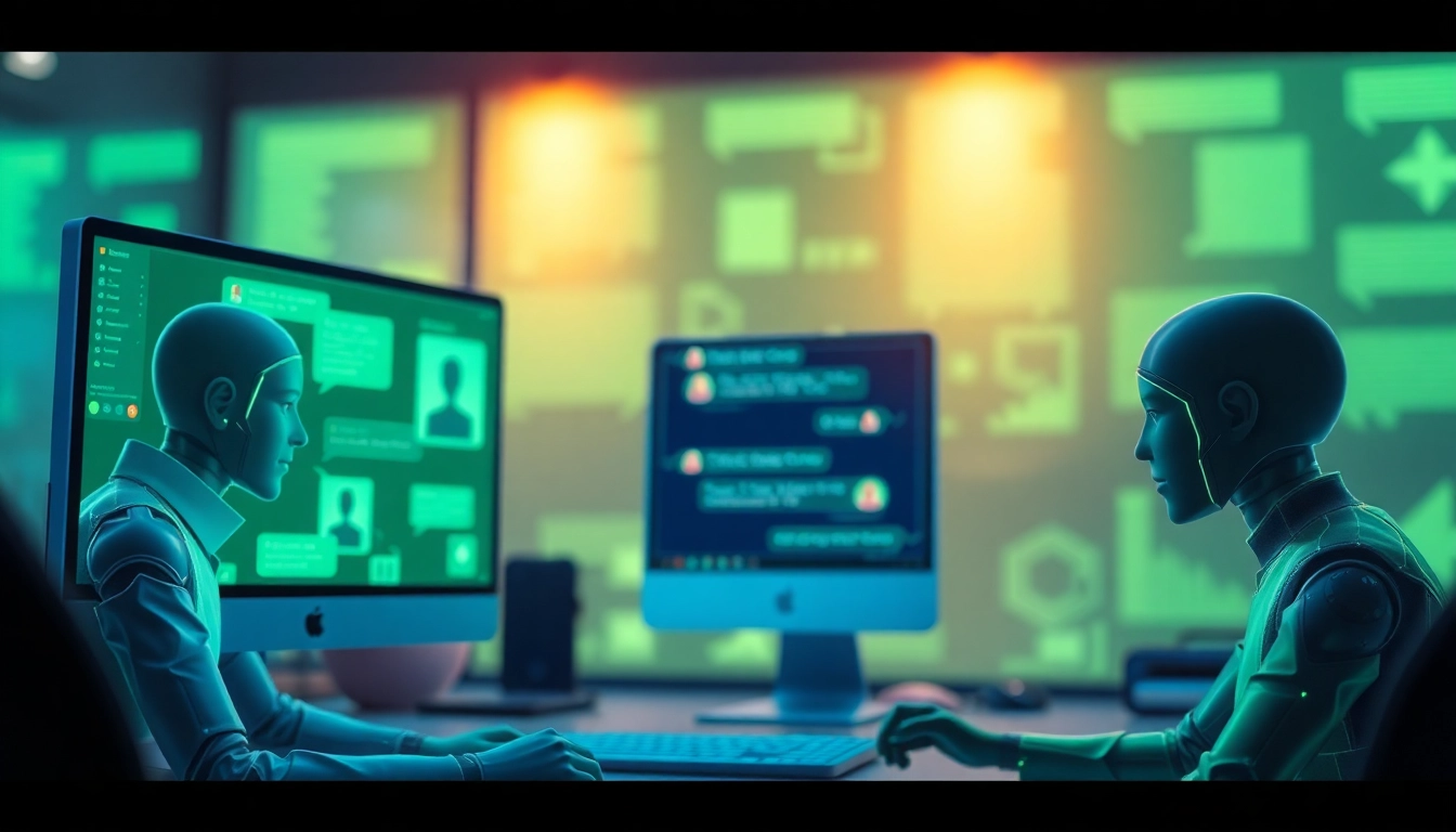 Juicy AI chat interface showcasing interactive characters in a modern tech workspace