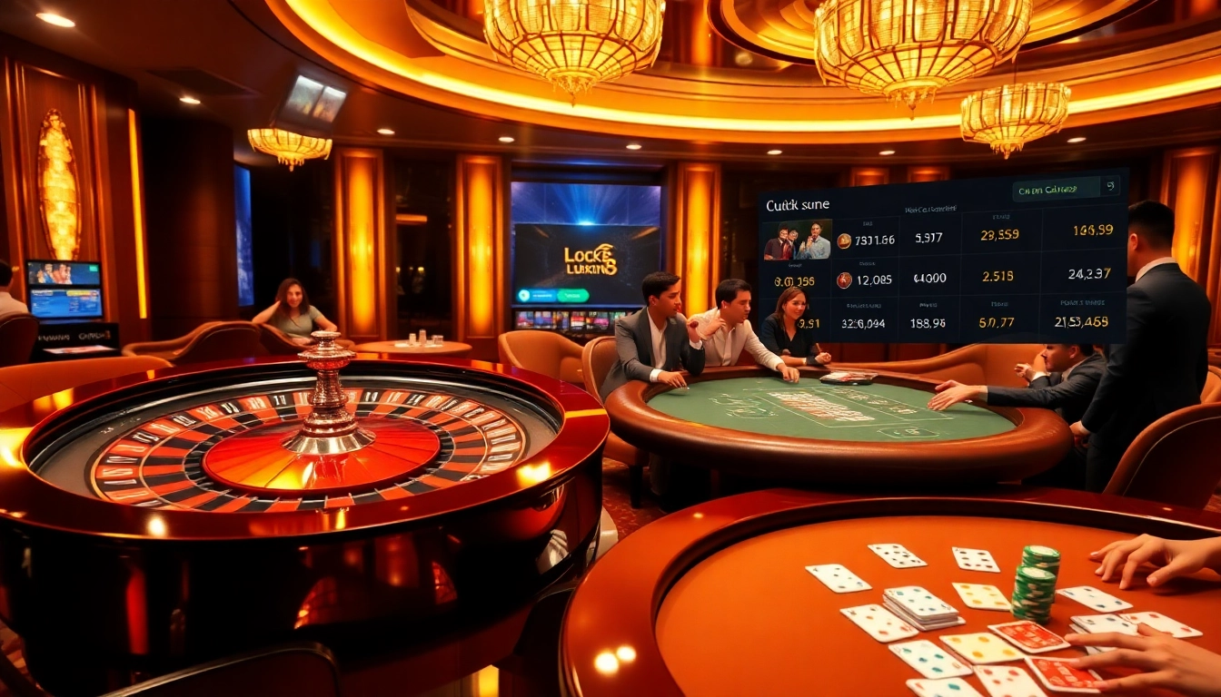 Experience the excitement of nha cai luck8 with vibrant poker tables and roulette wheels.