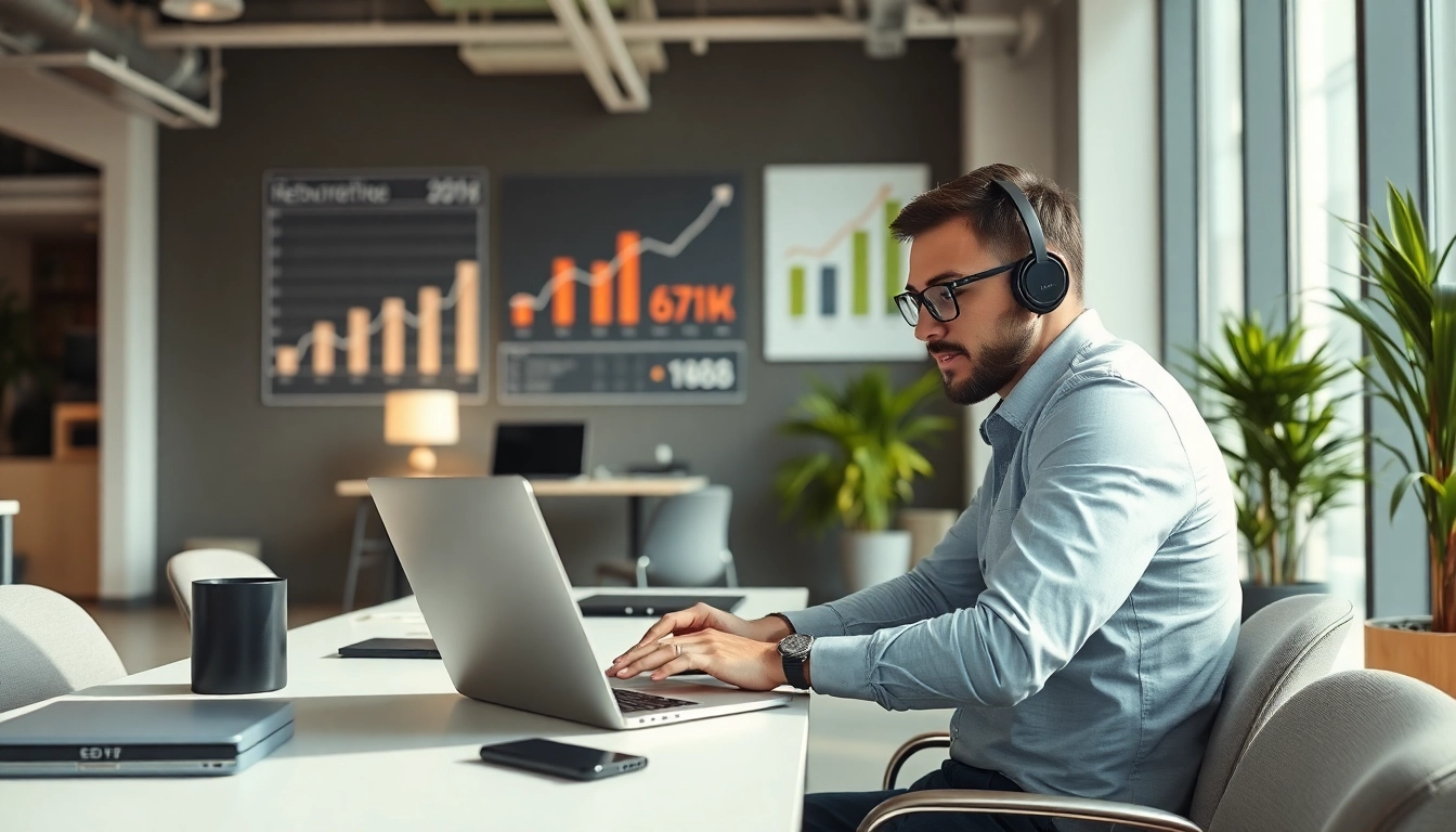 Headhunter IT interacting with candidates in a modern office environment.