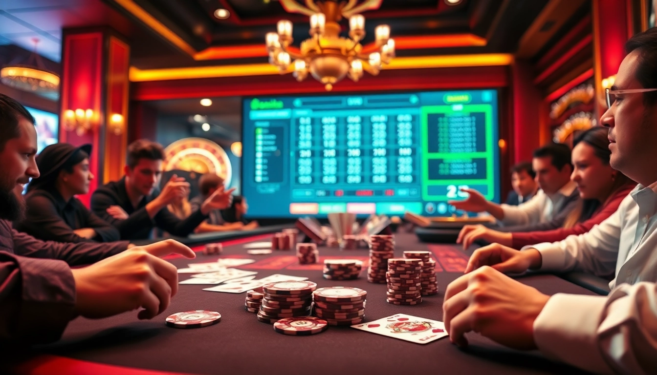 Engaging players enjoy games at nk88 trang chủ casino, featuring poker and roulette.