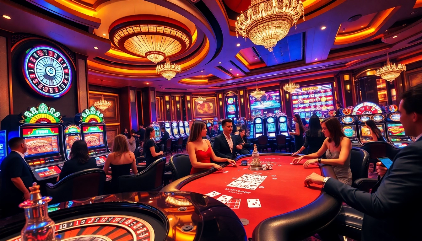 Experience the excitement of SC88 Trang Chủ with vibrant casino games and a luxurious atmosphere.