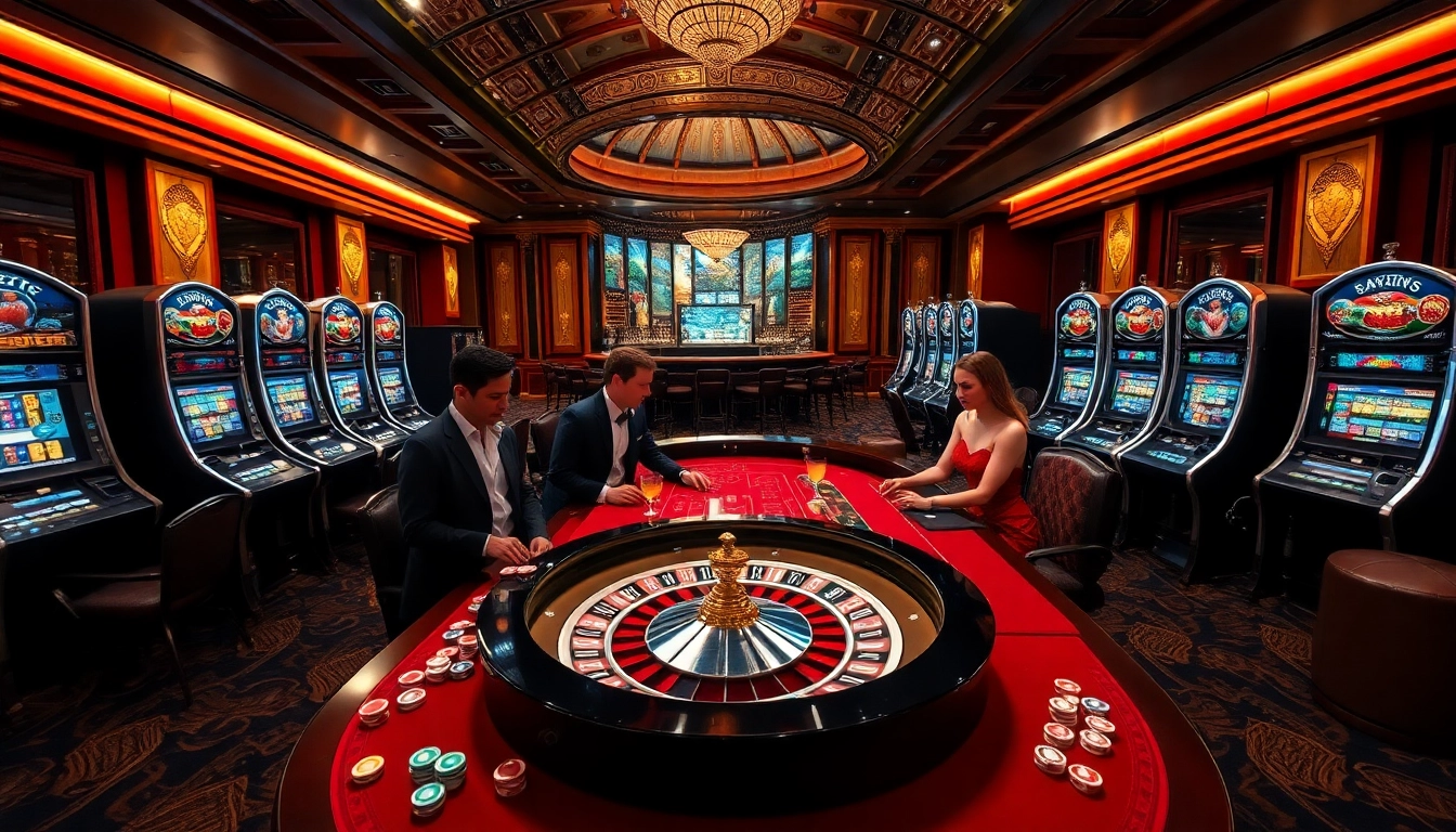 High-stakes betting experience at RR88, showcasing luxury and excitement in a vibrant casino atmosphere.