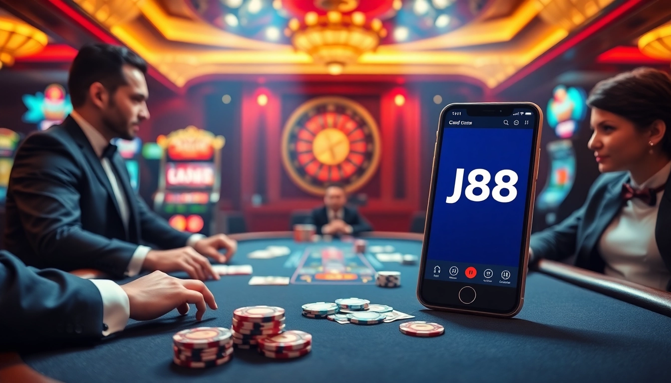 Experience the excitement of winning with the j88 app at a luxurious casino table.