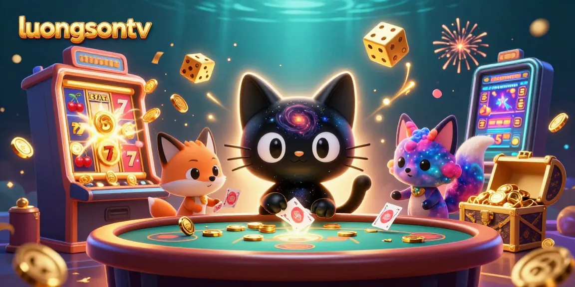 Experience thrilling gaming with luongsontv's captivating 3D casino scene bursting with vibrant colors.